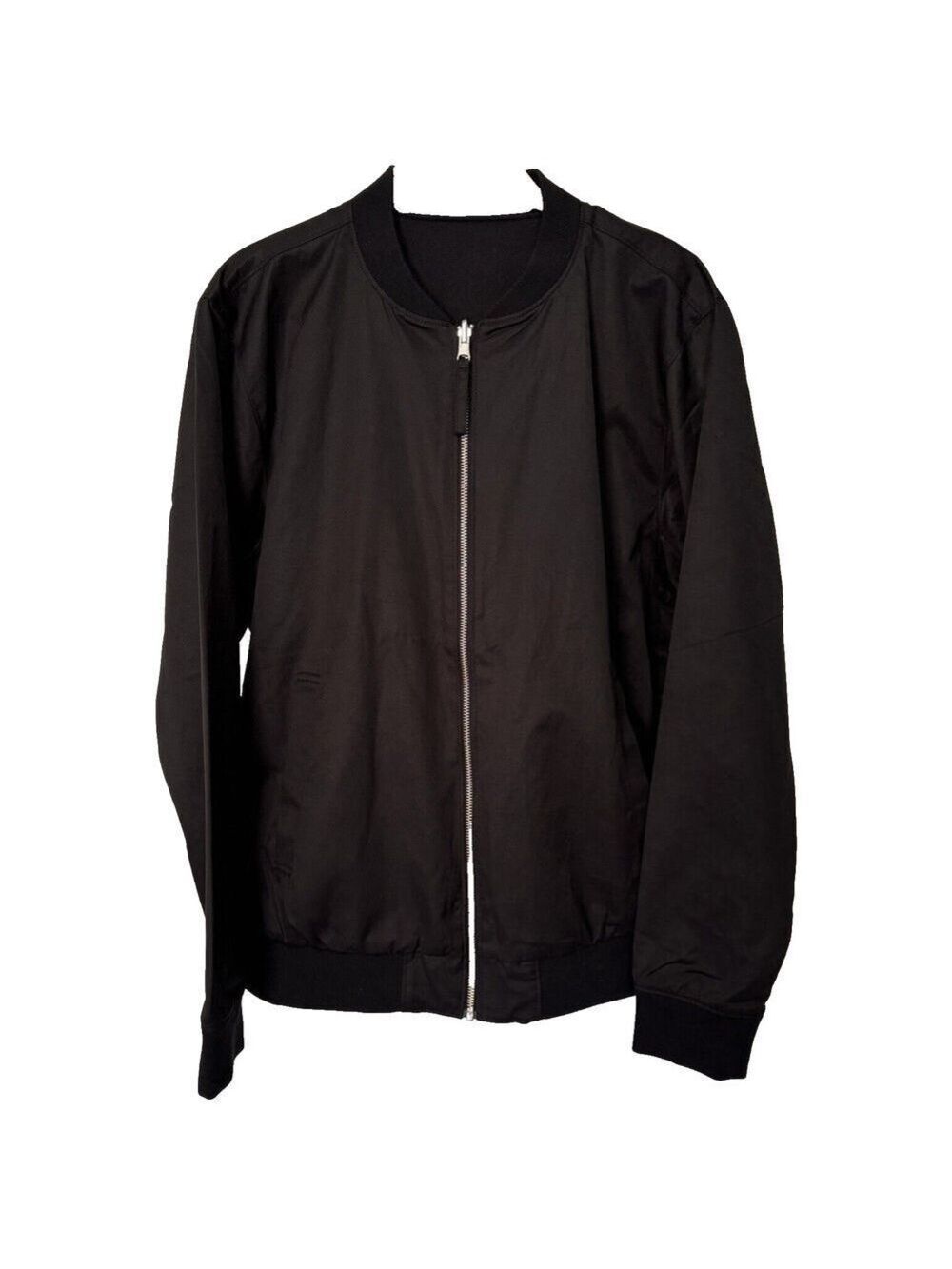 Fresh Clean Threads Reversible Bomber Jacket Mens Sz M Black
